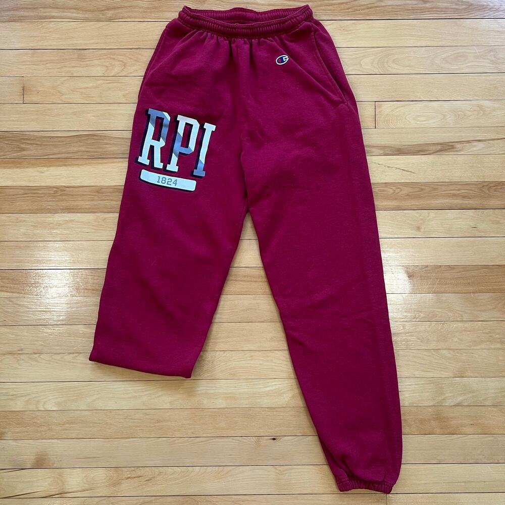 Champion Rensselaer Polytechnic Institute Sweatpants Size Small Red White Jogger